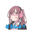 コールセンターで働く女の子（個別スタンプ：8）