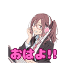 コールセンターで働く女の子（個別スタンプ：9）