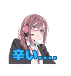 コールセンターで働く女の子（個別スタンプ：12）