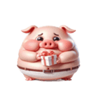 厚い唇のピンク豚 人生を諦める（個別スタンプ：7）