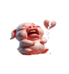 厚い唇のピンク豚 人生を諦める（個別スタンプ：13）