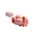 厚い唇のピンク豚 人生を諦める（個別スタンプ：18）