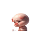 厚い唇のピンク豚 人生を諦める（個別スタンプ：23）