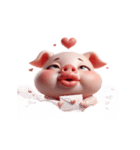 厚い唇のピンク豚 人生を諦める（個別スタンプ：30）