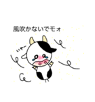 顔が丸い牛さんのスタンプ(花粉症編)（個別スタンプ：12）