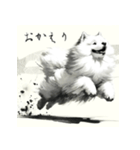 水墨画風サモエド（個別スタンプ：19）