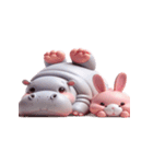 ぽっちゃりカバとピンクうさぎの愛の告白（個別スタンプ：7）