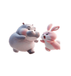 ぽっちゃりカバとピンクうさぎの愛の告白（個別スタンプ：14）