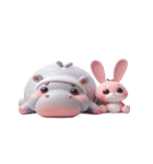 ぽっちゃりカバとピンクうさぎの愛の告白（個別スタンプ：16）