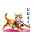のんびり猫のシンプルおしゃれスタンプ（個別スタンプ：3）