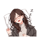 ストレートロングメガネ姉（個別スタンプ：29）