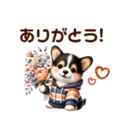 ふわふわコーギー パーカー編（個別スタンプ：4）