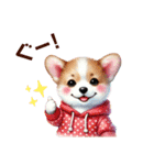 ふわふわコーギー パーカー編（個別スタンプ：11）