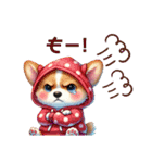 ふわふわコーギー パーカー編（個別スタンプ：18）