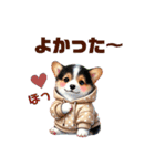 ふわふわコーギー パーカー編（個別スタンプ：19）