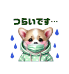 ふわふわコーギー パーカー編（個別スタンプ：33）