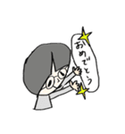 個性的な黒い子（個別スタンプ：7）