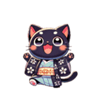 黒猫の花見（個別スタンプ：2）