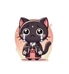 黒猫の花見（個別スタンプ：3）