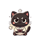 黒猫の花見（個別スタンプ：4）