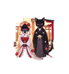 黒猫の花見（個別スタンプ：5）