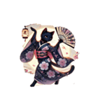 黒猫の花見（個別スタンプ：6）