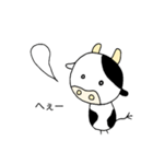 顔が丸い牛さんのスタンプ(やる気0編)（個別スタンプ：2）