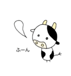 顔が丸い牛さんのスタンプ(やる気0編)（個別スタンプ：11）