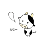 顔が丸い牛さんのスタンプ(やる気0編)（個別スタンプ：12）