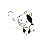 顔が丸い牛さんのスタンプ(やる気0編)（個別スタンプ：18）