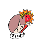 陽気な赤い子（個別スタンプ：1）