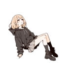 金髪黒パーカー姉さん（個別スタンプ：35）