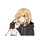 金髪黒パーカー姉さん（個別スタンプ：40）
