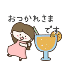 ずっと使える大きい文字のロングヘア女子（個別スタンプ：3）