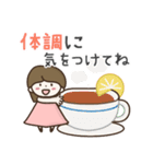 ずっと使える大きい文字のロングヘア女子（個別スタンプ：19）