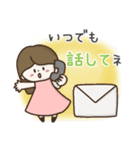 ずっと使える大きい文字のロングヘア女子（個別スタンプ：22）