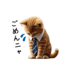 【動く】リアル茶トラ猫（個別スタンプ：10）