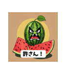 怒るスイカ：ユーモア満載のスタンプ（個別スタンプ：2）