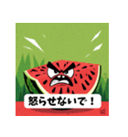 怒るスイカ：ユーモア満載のスタンプ（個別スタンプ：4）
