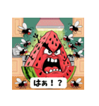 怒るスイカ：ユーモア満載のスタンプ（個別スタンプ：13）