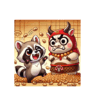 アライグマのポンポン（個別スタンプ：2）