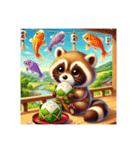 アライグマのポンポン（個別スタンプ：5）