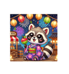 アライグマのポンポン（個別スタンプ：17）