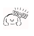 白いもふもふの子犬（個別スタンプ：3）