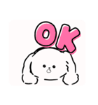白いもふもふの子犬（個別スタンプ：16）