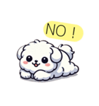 白い犬（文字入り）（個別スタンプ：5）