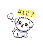 白い犬（文字入り）（個別スタンプ：11）