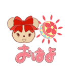 花♡のスタンプです(トイプードル)（個別スタンプ：1）