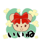 花♡のスタンプです(トイプードル)（個別スタンプ：5）