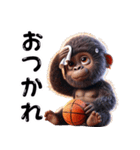子供ゴリラ×バスケットボール！3Dリアル（個別スタンプ：3）